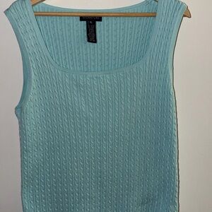 Signature Women's Light Blue Cable Knit Tank Top